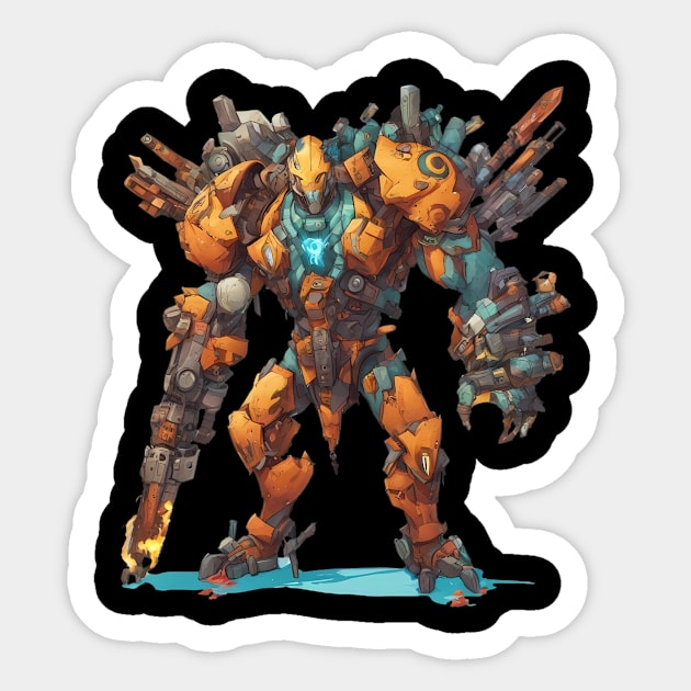 mecha soldier Sticker by animegirlnft